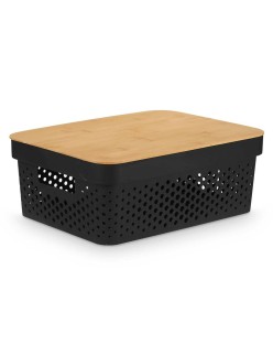 Mehrzweckbox Kinvara CH52980 (26) Braun Schwarz Bambus Polypropylen 35,7 x 14 x 26,2 cm (6 Stück)