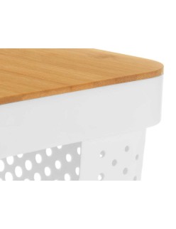 Boîte Multiusage Kinvara CH52970 (25) Blanc Marron Bambou polypropylène 35,7 x 22 x 26,2 cm (4 Unités)