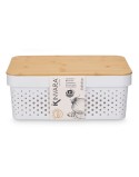 Scatola Multiuso Kinvara CH52980 (27) Bianco Marrone Bambù polipropilene 35,7 x 14 x 26,2 cm (6 Unità)
