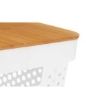 Scatola Multiuso Kinvara CH52980 (27) Bianco Marrone Bambù polipropilene 35,7 x 14 x 26,2 cm (6 Unità)