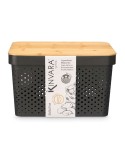 Scatola Multiuso Kinvara CH52970 (24) Marrone Nero Bambù polipropilene 35,7 x 22 x 26,2 cm (4 Unità)