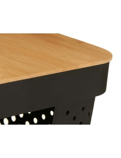 Scatola Multiuso Kinvara CH52970 (24) Marrone Nero Bambù polipropilene 35,7 x 22 x 26,2 cm (4 Unità)