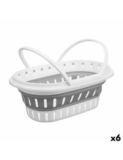 Cestino Multiuso CC19200(53) Bianco Grigio polipropilene TPR 58 x 23 x 38 cm Pieghevole (6 Unità)