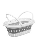 Multi-purpose basket CC19200(53) White Grey polypropylene TPR 58 x 23 x 38 cm Foldable (6 Units)