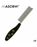 Peine Mascow 27793 Negro Rojo Verde Poliéster Acero 4 x 20,5 x 1,5 cm 12 Unidades