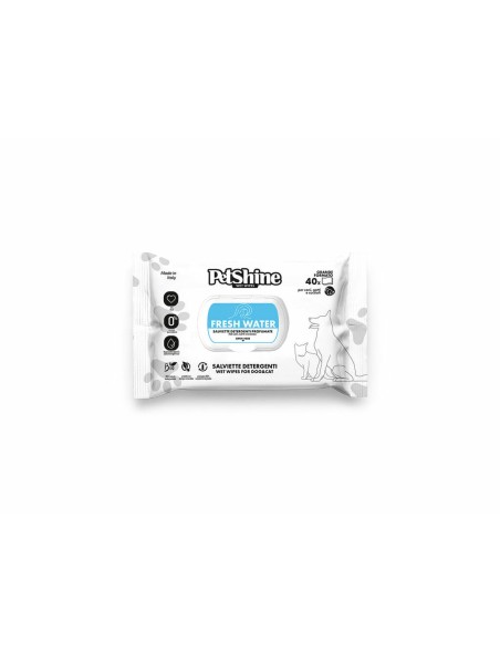 Wet Wipes for Pets Porrini Fresh Water 40 Units