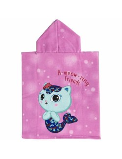 Poncho-Toalha com Capuz Gabby's Dollhouse Cor de Rosa 50 x 115 cm