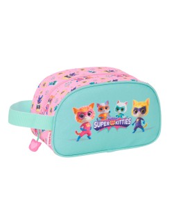 Reise-Toilettentasche SuperKitties Rosa türkis 26 x 15 x 12 cm