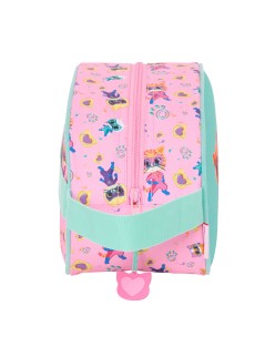 Reise-Toilettentasche SuperKitties Rosa türkis 26 x 15 x 12 cm