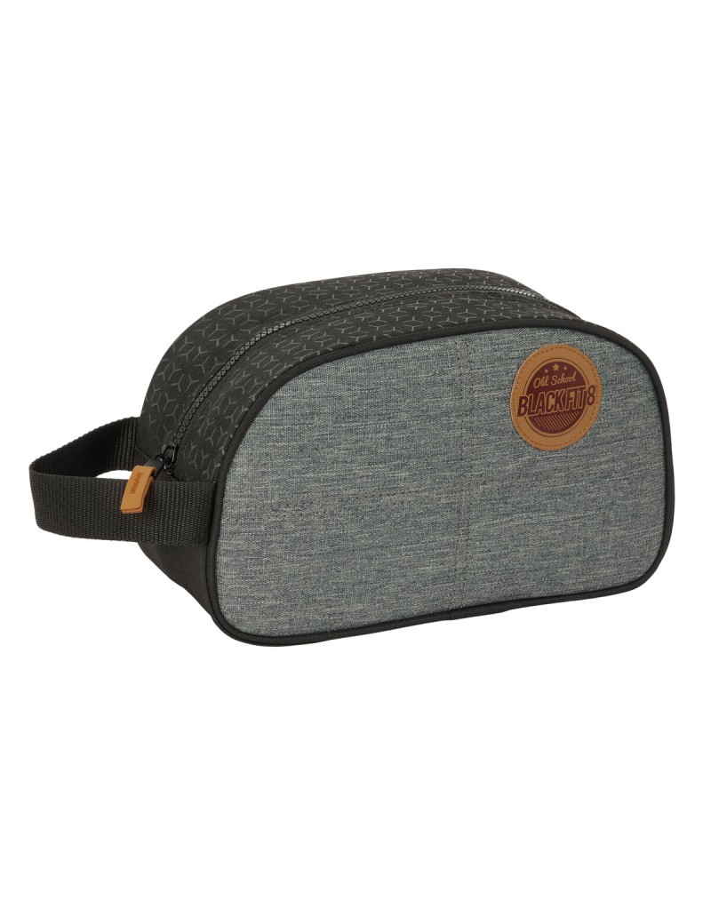 Nécessaire de Voyage BlackFit8 Old school Noir Gris Recyclable 26 x 15 x 12 cm
