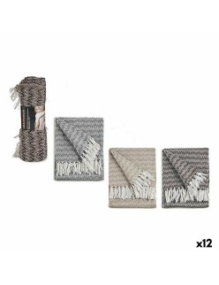 Copridivano ITEM NO.25 PLAIDS Marrone Grigio Naturale 160 x 130 cm Spiga (12 Unità)