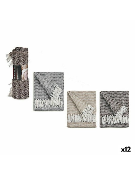 Capa de sofá ITEM NO.25 PLAIDS Castanho Cinzento Natural 160 x 130 cm Espiga (12 Unidades)