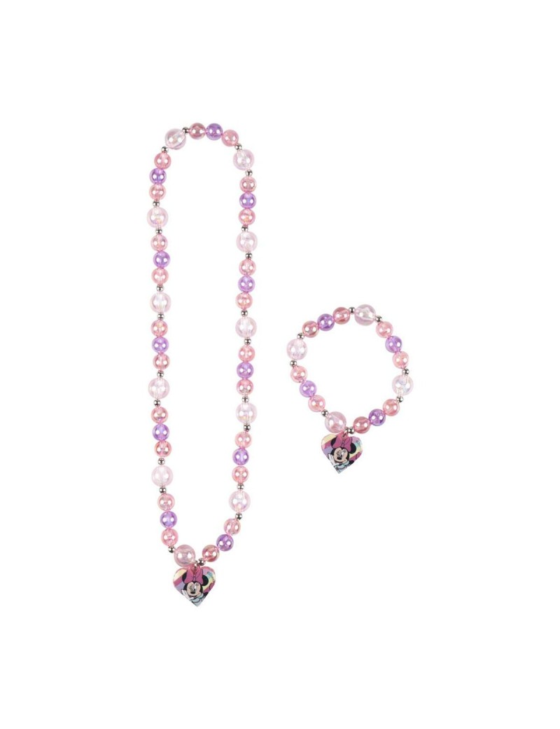 Set Collar y Pulseras Minnie Mouse Rosa 2 Piezas