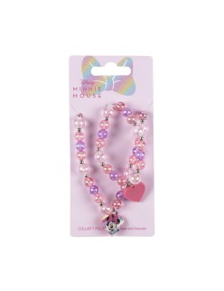 Set Collar y Pulseras Minnie Mouse Rosa 2 Piezas