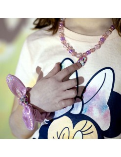 Set Collar y Pulseras Minnie Mouse Rosa 2 Piezas