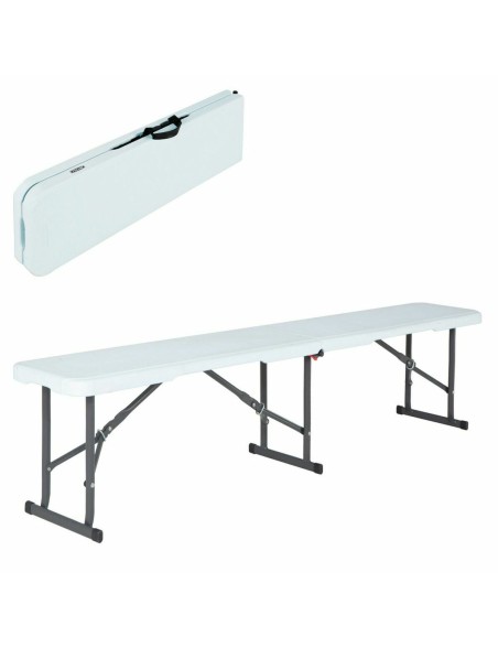Bench Lifetime Foldable White 183 x 29 x 42 cm Bench Lifetime Foldable White 183 x 29 x 42 cm