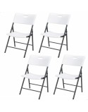 Gepolsterte Campingstuhl Lifetime Weiß 4 Stück 50 x 58 x 83 cm
