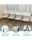 Silla Plegable Lifetime Blanco 4 Unidades 50 x 58 x 83 cm