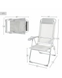 Folding Chair Aktive Reclining Grey 44 x 55 x 101 cm