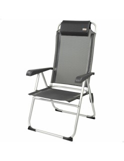 Folding Chair with Headrest Aktive Black 44 x 55 x 101 cm