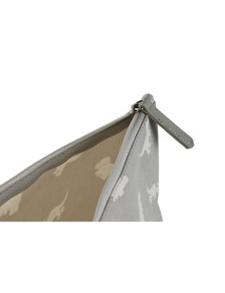Nécessaire de Voyage DKD Home Decor Blanc Gris Coton 33 x 8 x 21 cm (2 Unités)