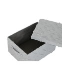 Set di Scatole Decorative Home ESPRIT Grigio Crema 40 x 30 x 20 cm 3 Pezzi (2 Unità)