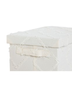 Set of decorative boxes Home ESPRIT Grey Cream 40 x 30 x 20 cm 3 Pieces (2 Units)