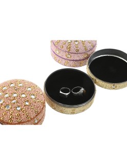 Jewelry box Home ESPRIT Yellow Orange Pink Lilac Aluminium 10 x 10 x 5 cm (6 Units)