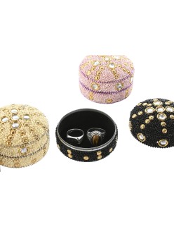 Jewelry box Home ESPRIT Yellow Blue Orange Pink Aluminium 7,5 x 7,5 x 5 cm (8 Units)
