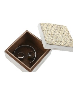 Caja-Joyero Home ESPRIT Multicolor Rosa Lila Madera de mango 10 X 10 X 6,6 cm (2 Piezas) (6 Unidades)