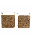 Set di Cestini DKD Home Decor Naturale Marrone Boho