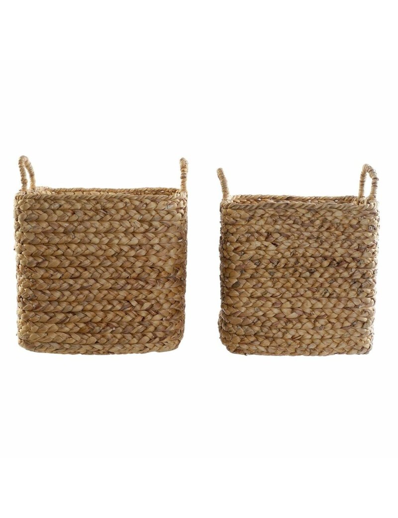 Set di Cestini DKD Home Decor Naturale Marrone Boho