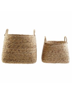 Set di Cestini DKD Home Decor 44 x 44 x 45 cm Naturale Marrone Boho