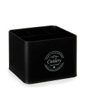 Cestino Multiuso Posate Nero Metallo 18 x 13,3 x 15,3 cm (6 Unità)