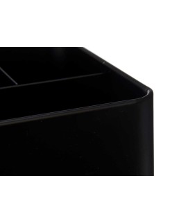 Cestino Multiuso Posate Nero Metallo 18 x 13,3 x 15,3 cm (6 Unità)