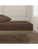 Drap housse Happy Home Marron Lit de 120