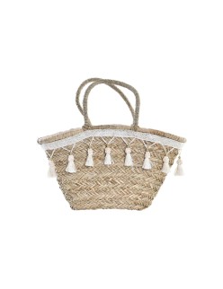 Sac DKD Home Decor Blanc Multicouleur Naturel Métal 59 x 16 x 30 cm