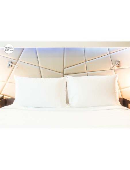 Taie d'oreiller Hosteline IRIS PREMIUM Blanc Lit 1 persone 200 Fils