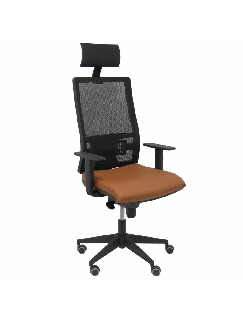 Silla de Oficina con Cabecero Horna P&C Marrón