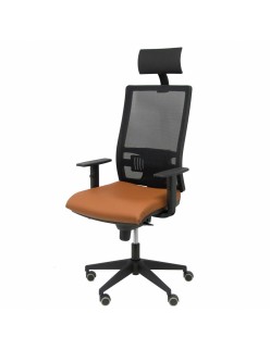 Silla de Oficina con Cabecero Horna P&C Marrón