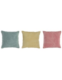 Coussin DKD Home Decor Jaune Vert Rose Frange 45 x 10 x 45 cm (3 Unités)