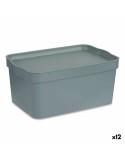 Aufbewahrungsbox mit Deckel Kipit TP594-2 Grau Kunststoff 7,5 L 21 x 14,2 x 32 cm (12 Stück)