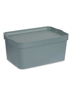 Aufbewahrungsbox mit Deckel Kipit TP594-2 Grau Kunststoff 7,5 L 21 x 14,2 x 32 cm (12 Stück)