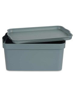 Aufbewahrungsbox mit Deckel Kipit TP594-2 Grau Kunststoff 7,5 L 21 x 14,2 x 32 cm (12 Stück)