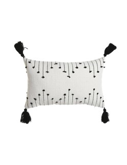 Kissen Home ESPRIT Weiß Schwarz Rhombusse 50 x 15 x 30 cm