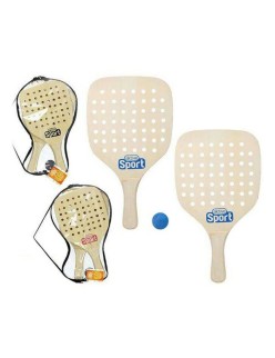 Raquettes de Plage avec Balle Sport Aktive 12 mm Bleu Orange 22 x 1 x 39 cm