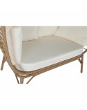 Poltrona de jardim DKD Home Decor Branco Castanho Aço Rotim sintético 130 x 68 x 146 cm
