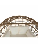 Poltrona de jardim DKD Home Decor Branco Castanho Aço Rotim sintético 130 x 68 x 146 cm