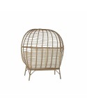 Poltrona de jardim DKD Home Decor Branco Castanho Aço Rotim sintético 130 x 68 x 146 cm
