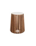 Mesa auxiliar DKD Home Decor Blanco Natural Mármol Madera de mango 47 x 47 x 58 cm